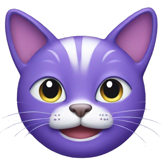 Purple Cat smiling emoji
