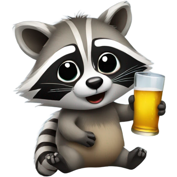 Drunk raccoon  emoji