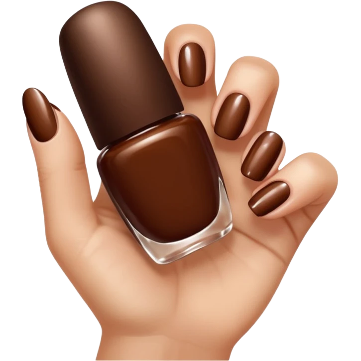 💅🏼 comme cet émoji, mais les ongles et le vernis en marron emoji