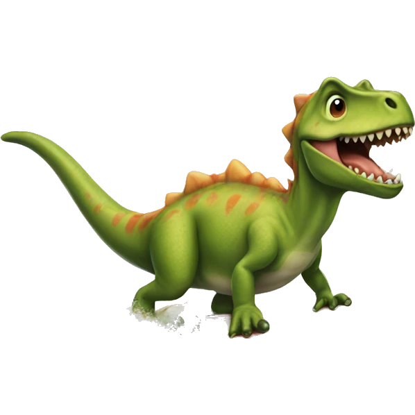Surfing dino emoji