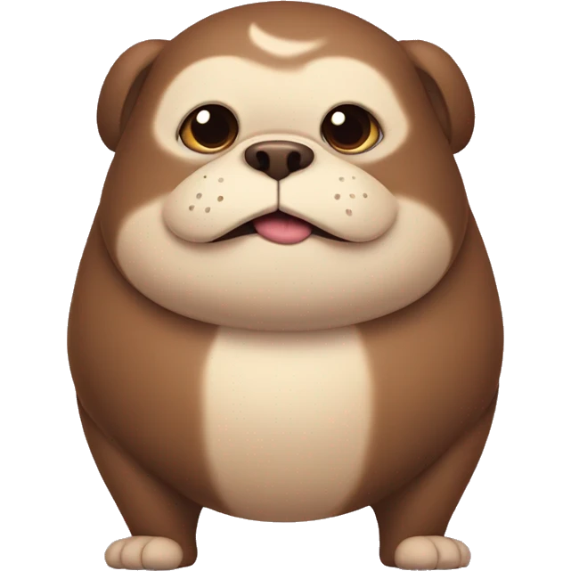 chubby monkey dog with a belly emoji