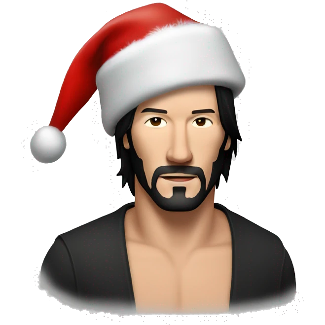 keanu reeves with santa hat emoji