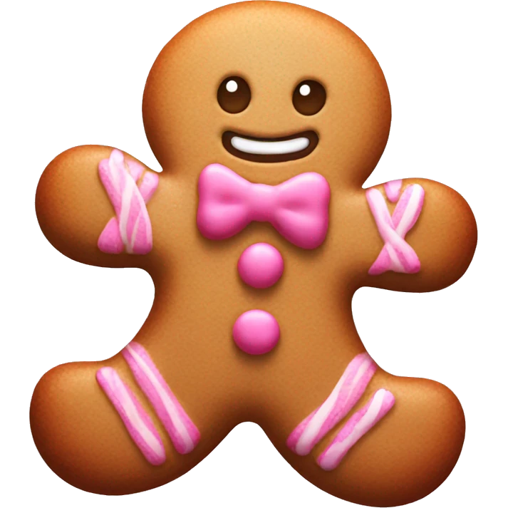 pink gingerbread man cute emoji