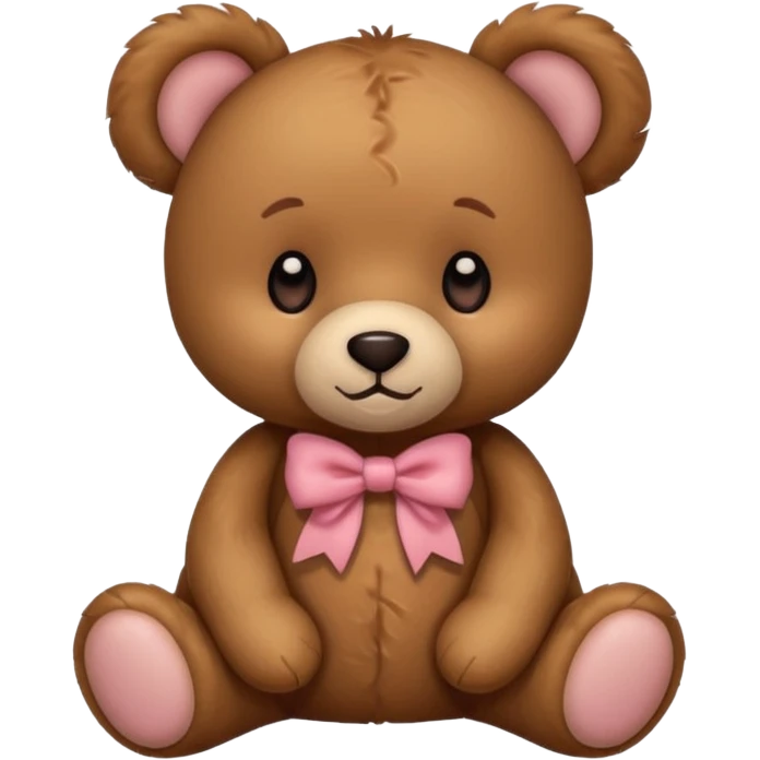 cute teddy bear with bows on both the ears emoji