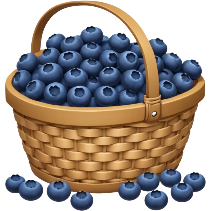 a basket of blueberries spilling over emoji