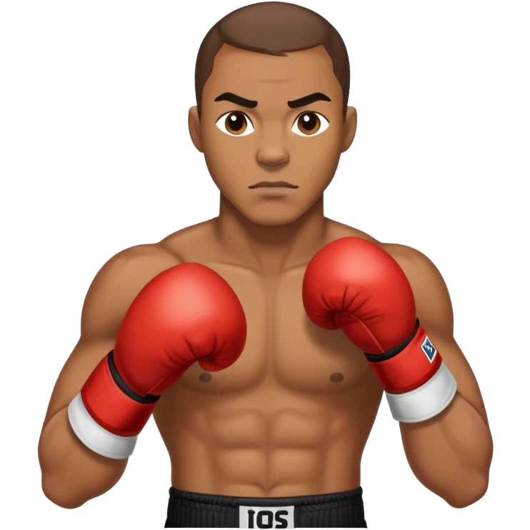 realistic african american boxer facing right emoji