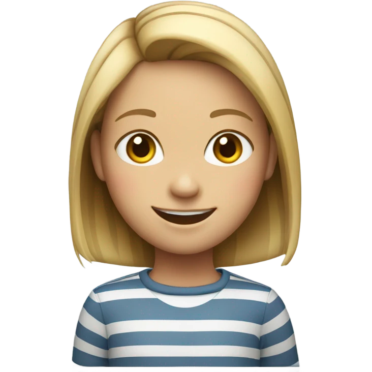 smiling girl in striped shirt emoji