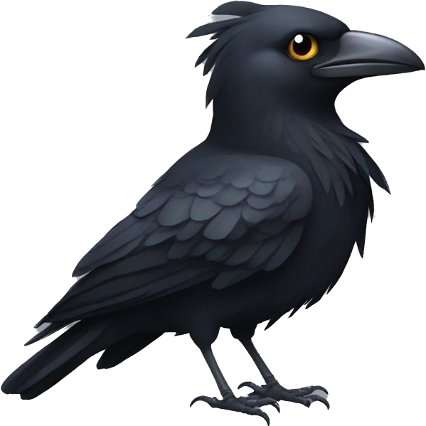 A corvid wearing a bow emoji