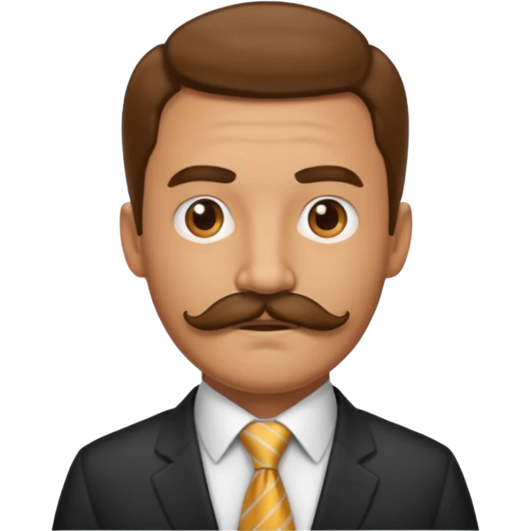 long mustached man with tie emoji