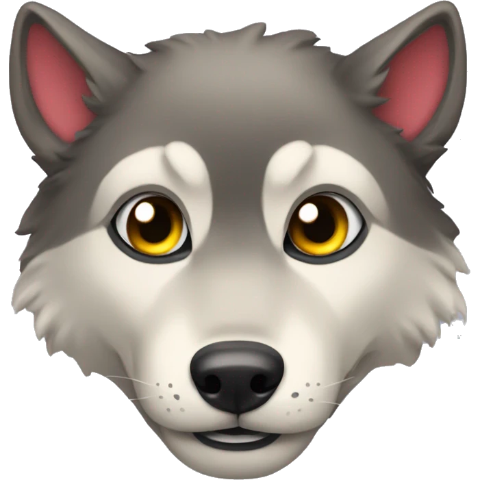 Wolf with heart love eyes  emoji