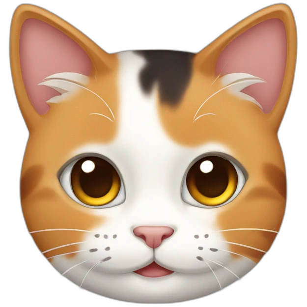 Cute smile calico cat emoji