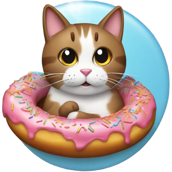 Cat eating a donut emoji