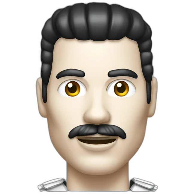 freddy mercury with silver skin emoji