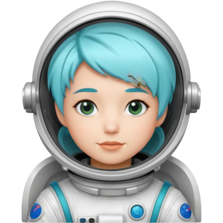 Female astronaut with short aqua hair emoji