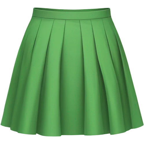 Realistic A-line high waisted green pleated skirt, isolated emoji
