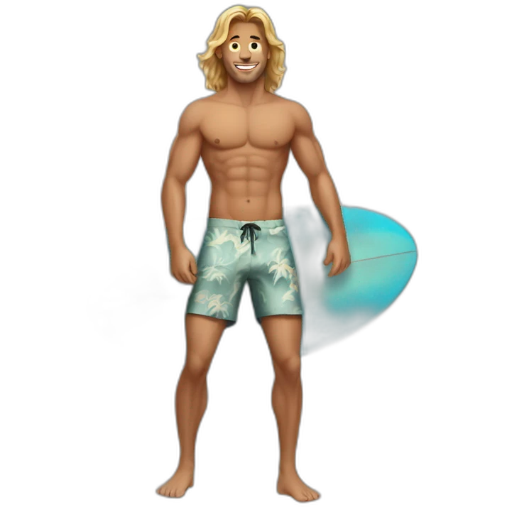 Hot men surf emoji