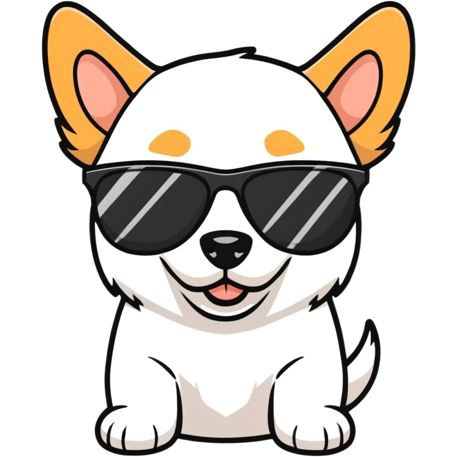 Dog with sunglasses o emoji