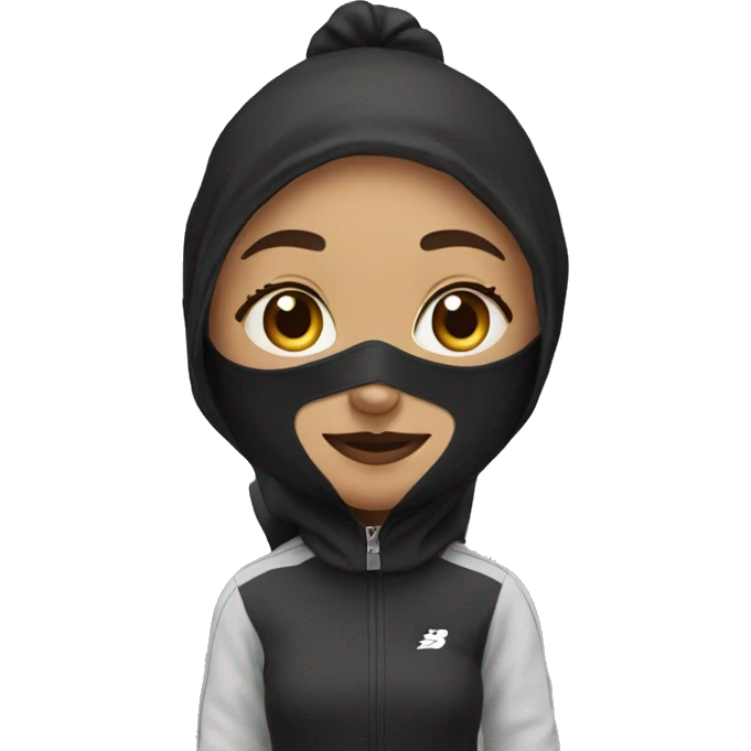 girl masked up in new balance clothes  emoji