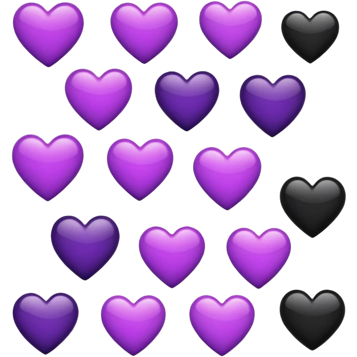 Black and purple heart emoji mix emoji