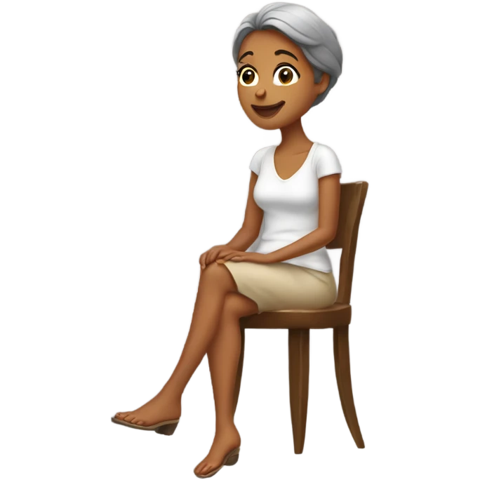 beautiful mother is sitting and chatting emoji