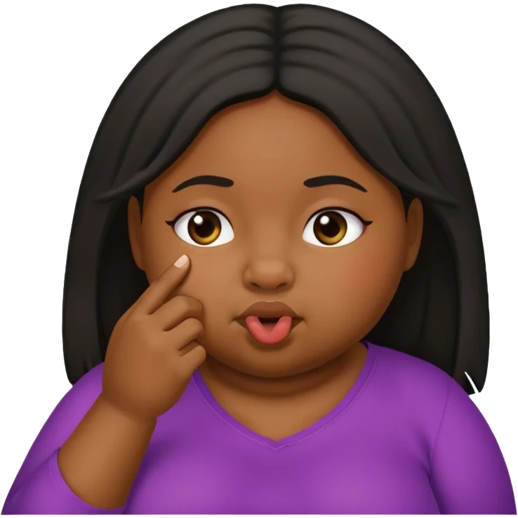 Fat black girl picking her nose emoji