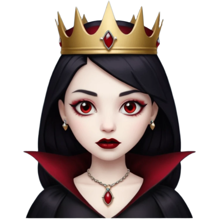 vampire girl with black crown emoji