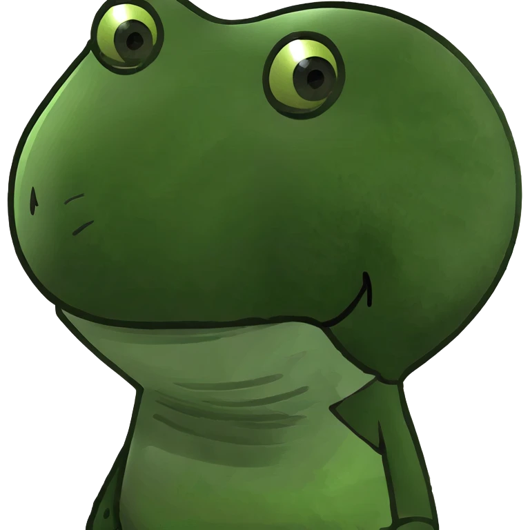 bobblehead character with a big head and small body, cheerful expression emoji