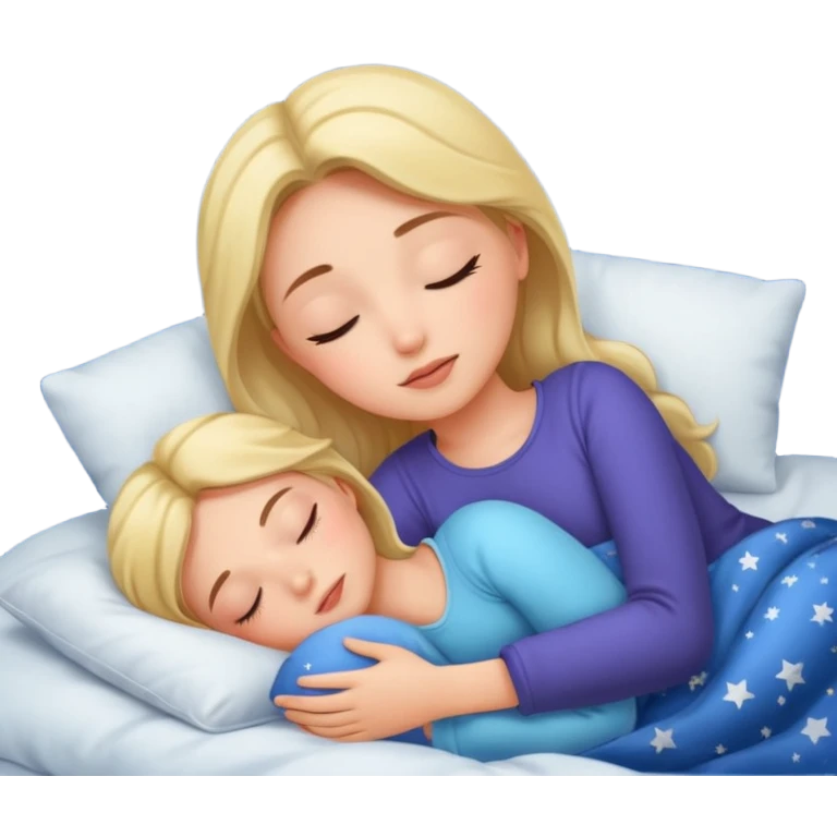 Girl laying in bed sleeping with the stars above her  emoji