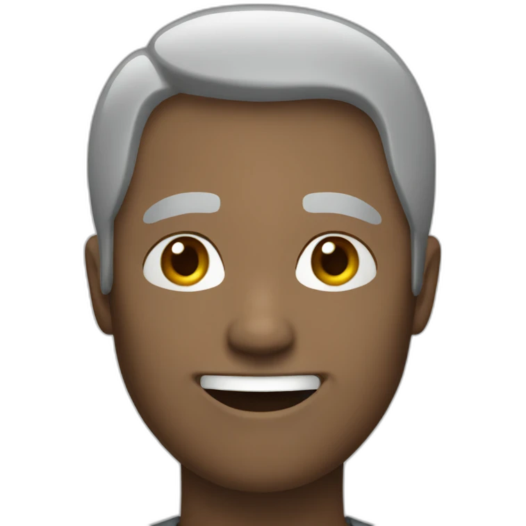 person with gray hair saying hi emoji