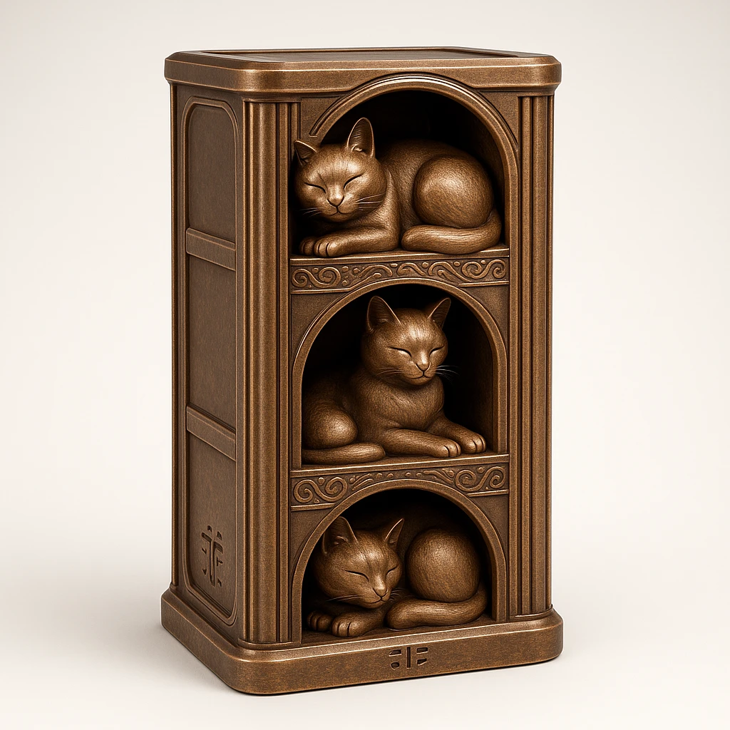 cats relaxing in a vertical playhouse emoji