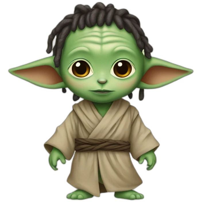 Baby yoda with dreads emoji
