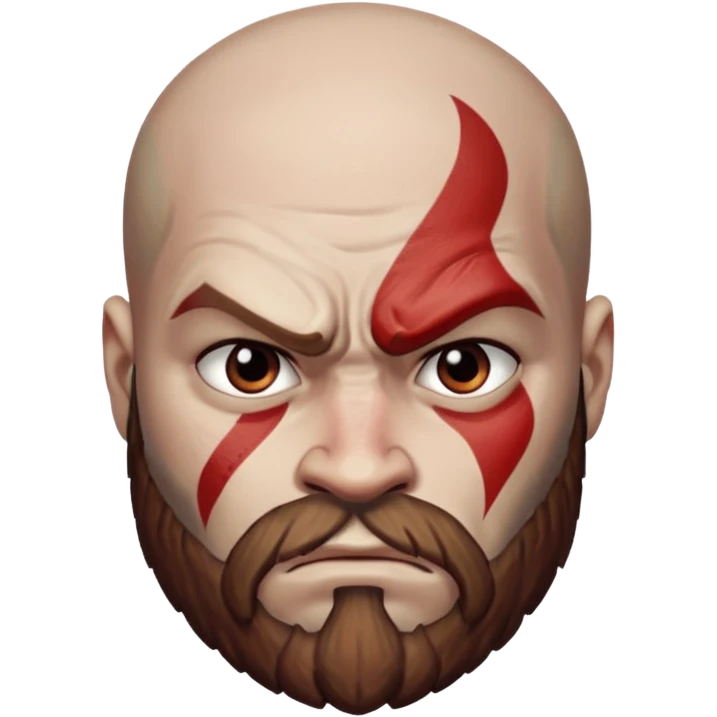Visage de Kratos du jeu PlayStation emoji