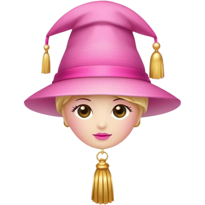 Pink light gradient gradation hat with gold tassel emoji
