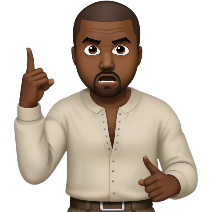 Kanye west fighting and arguing at a Jewish Zionist  emoji