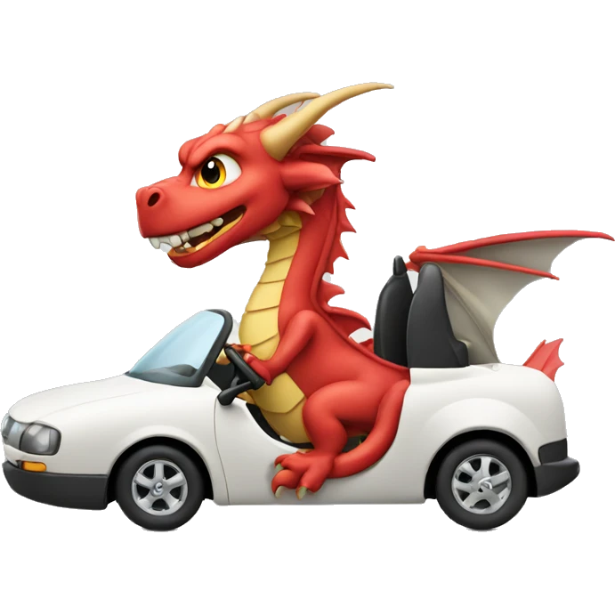Dragon driving a car emoji