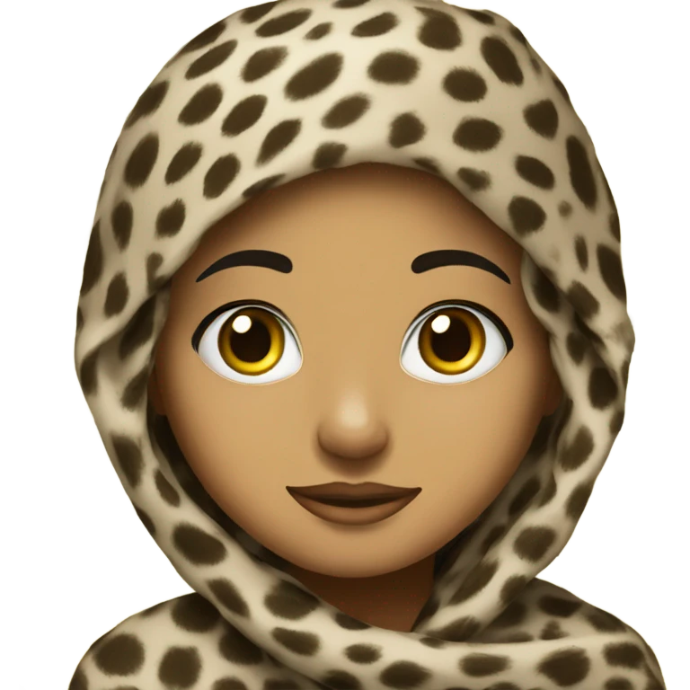 Girl wearing Leopard print keffiyeh  emoji