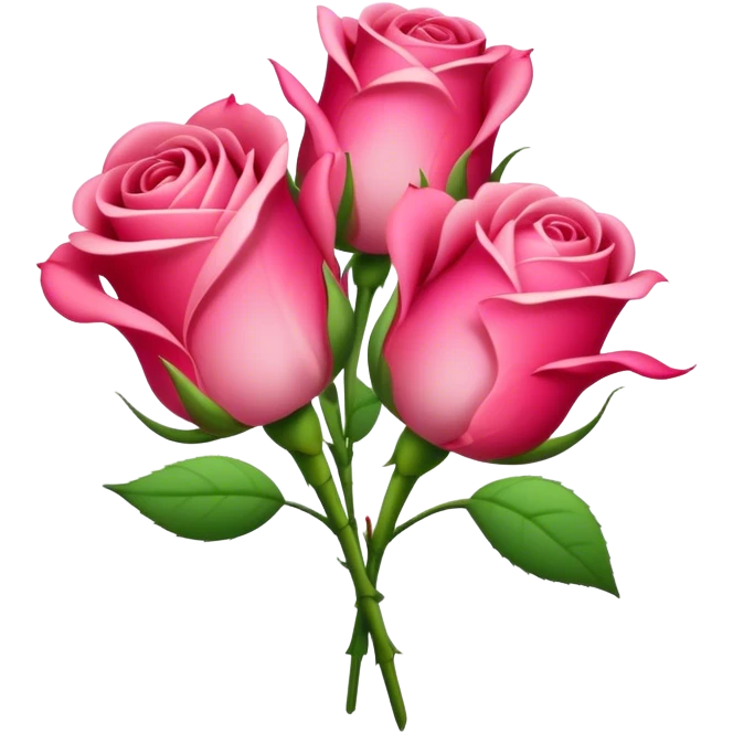 A small bunch of rosebuds, partially closed, symbolizing new beginnings, love, or growth emoji