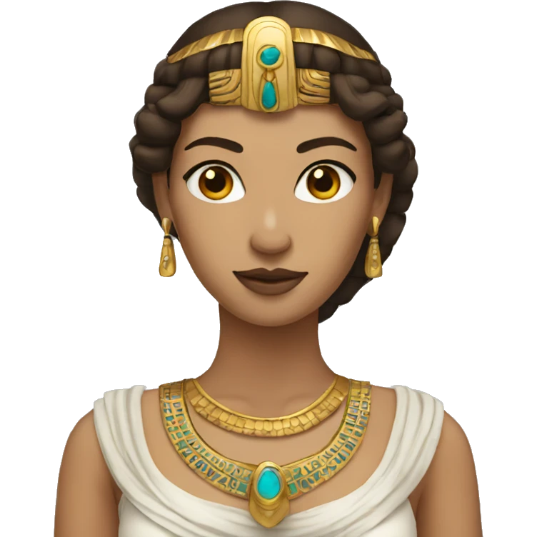 Cleopatra with long brown hair emoji