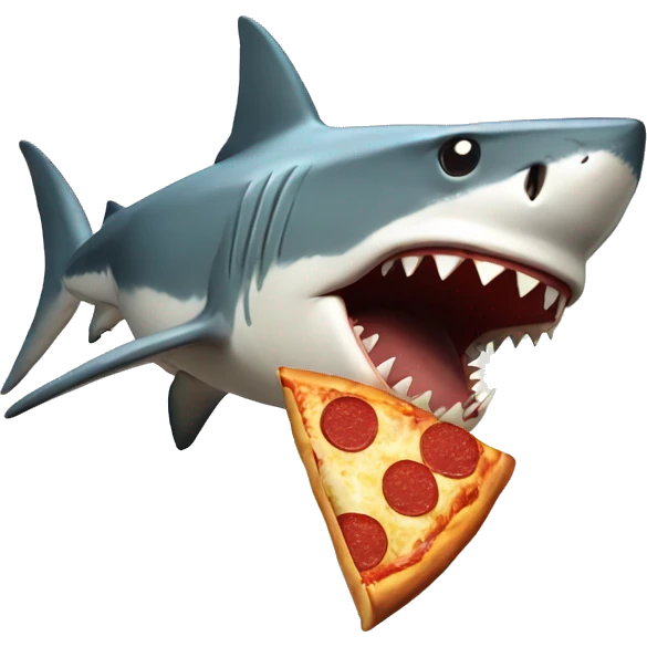 Shark eating pizza emoji