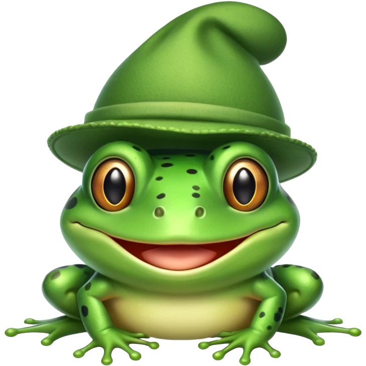 frog wearing a frog hat emoji