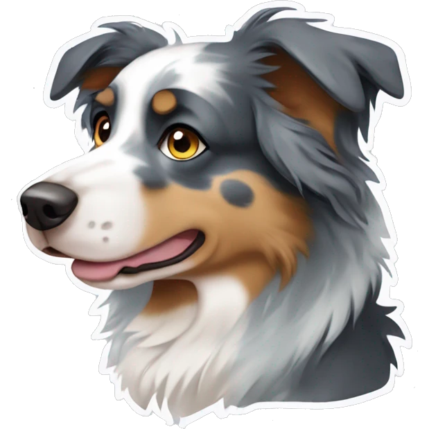 Sad blue merle Australian shepherd emoji