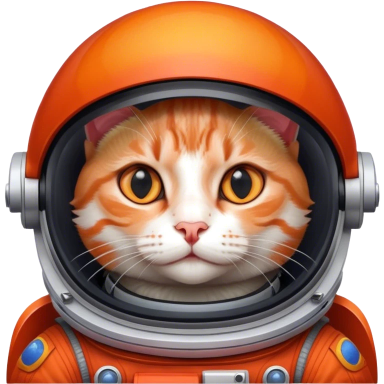 A Cat wearing an Red Astronaut helmet emoji