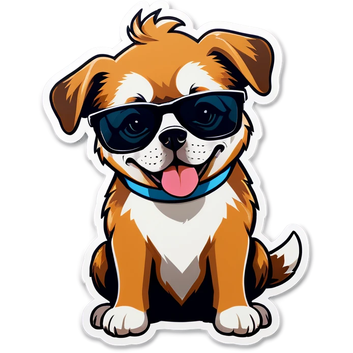 Dog with black cool  glasses emoji
