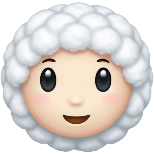 Cotton, soft fluffy ball emoji