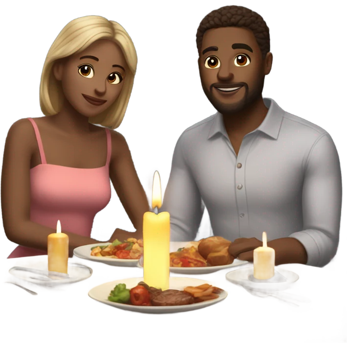 Create a hyper Realistic Romantic candlelit dinner date emoji