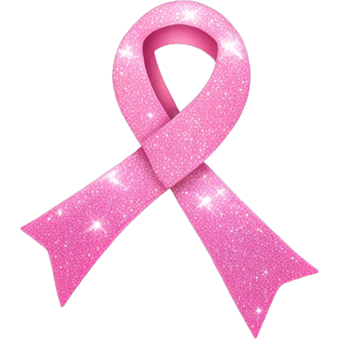 Pink ribbon with sparkle emoji
