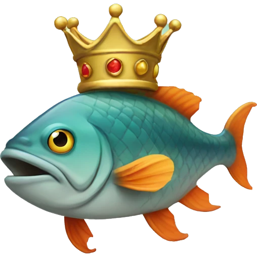 Fish lord with crown  emoji