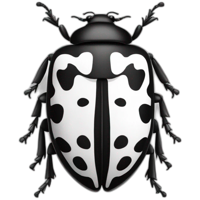 sweet beetle black and white emoji