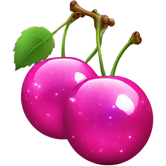 Pink disco-ball cherries  emoji