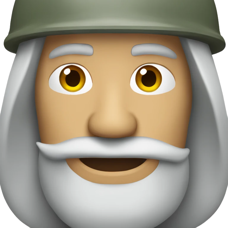 Grey beard man in a military helmet emoji